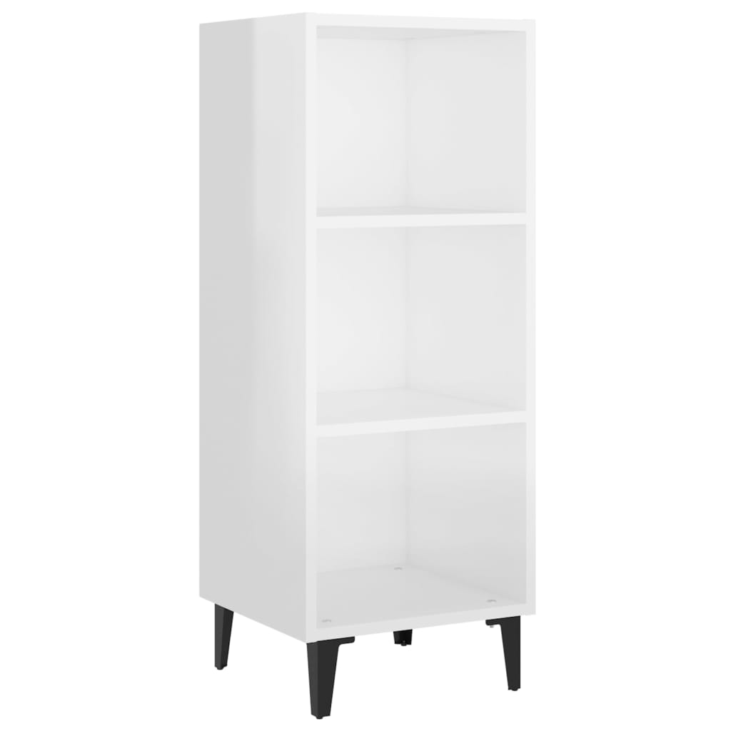 Buffet Blanc brillant 34,5x32,5x90 cm Bois d'ingénierie - XIOS
