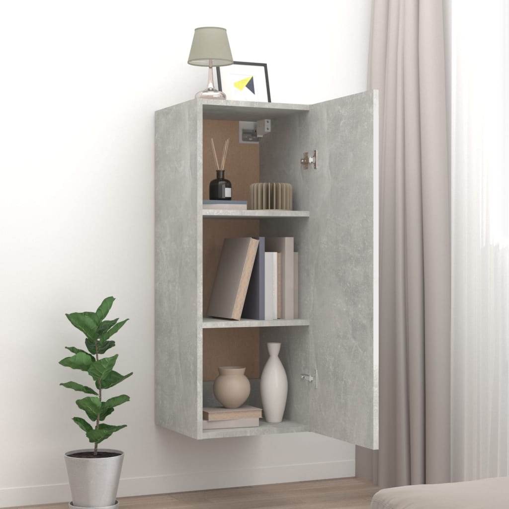 Armoire murale Gris béton 34,5x34x90 cm Bois d'ingénierie - XIOS