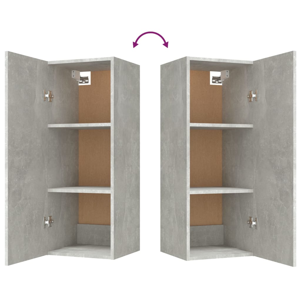 Armoire murale Gris béton 34,5x34x90 cm Bois d'ingénierie - XIOS