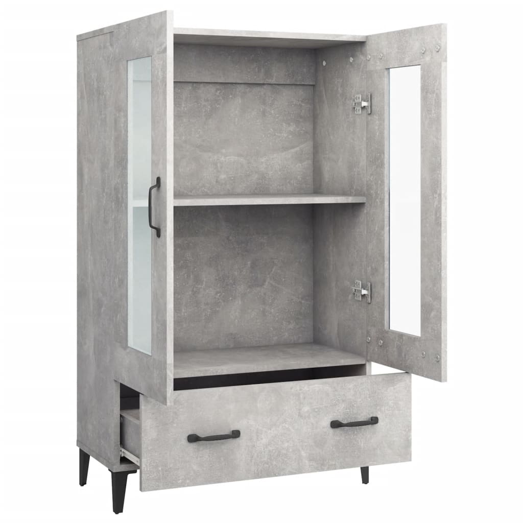 Buffet haut Gris béton 70x31x115 cm Bois d'ingénierie - XIOS