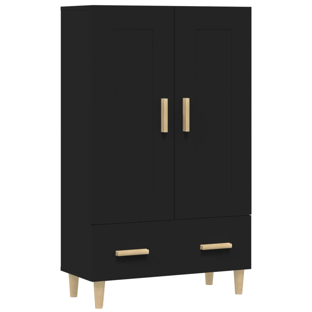 Buffet haut noir 70x31x115 cm bois d'ingénierie - XIOS