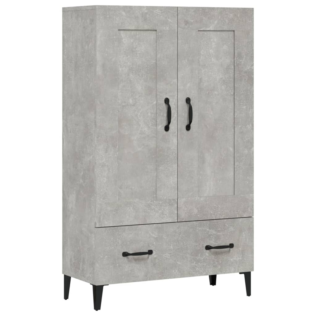 Buffet haut Gris béton 70x31x115 cm Bois d'ingénierie - XIOS
