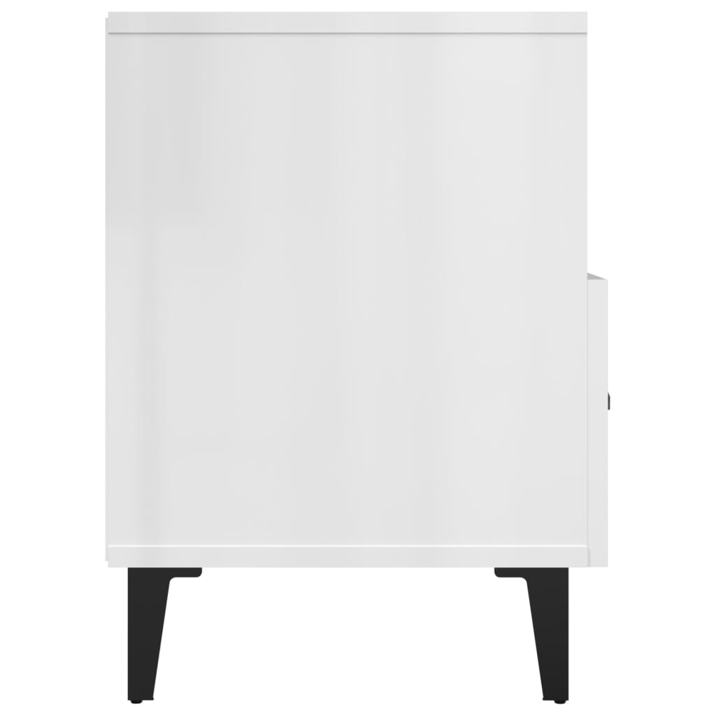 Meuble TV Blanc brillant 80x36x50 cm Bois d'ingénierie - XIOS