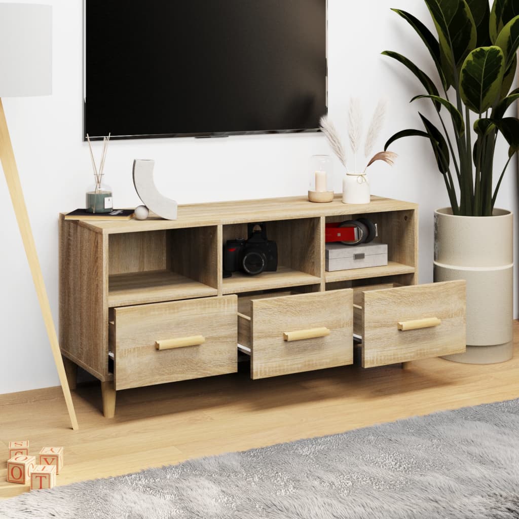 Meuble TV Chêne sonoma 102x36x50 cm Bois d'ingénierie - XIOS