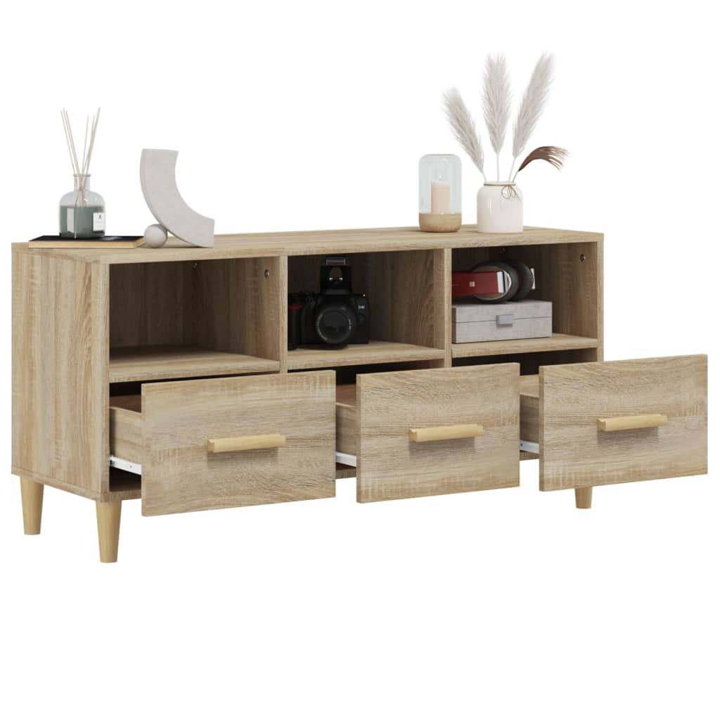 Meuble TV Chêne sonoma 102x36x50 cm Bois d'ingénierie - XIOS