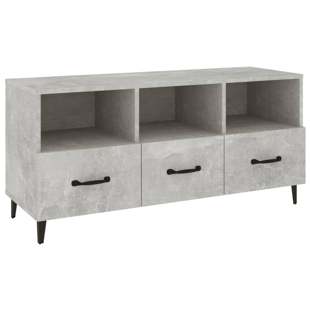 Meuble TV Gris béton 102x35x50 cm Bois d'ingénierie - XIOS