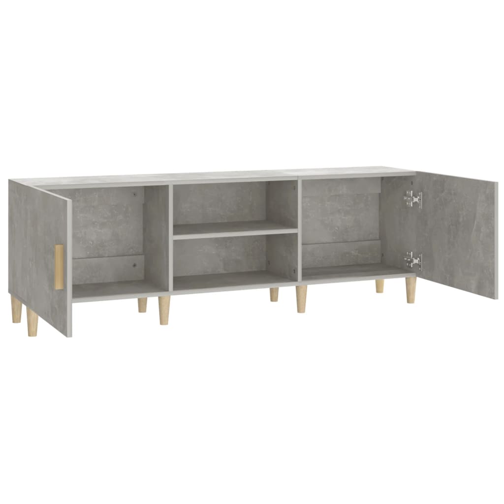 Meuble TV Gris béton 150x30x50 cm Bois d'ingénierie - XIOS