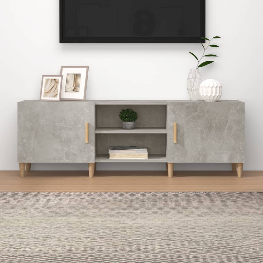 Meuble TV Gris béton 150x30x50 cm Bois d'ingénierie - XIOS
