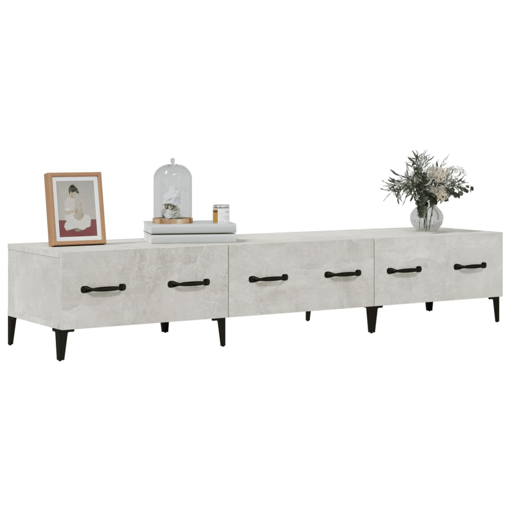 Meuble TV Gris béton 150x34,5x30 cm Bois d'ingénierie - XIOS