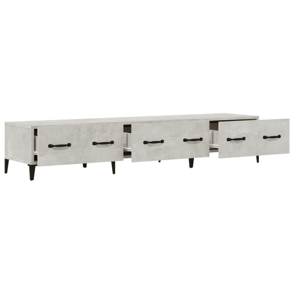 Meuble TV Gris béton 150x34,5x30 cm Bois d'ingénierie - XIOS