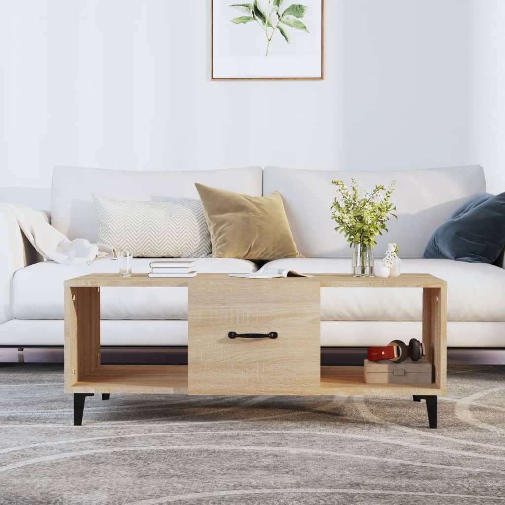 Table basse Chêne sonoma 102x50x40 cm Bois d'ingénierie - XIOS