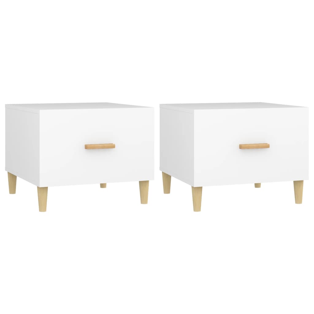 Tables basses 2 pcs blanc 50x50x40 cm bois d'ingénierie - XIOS