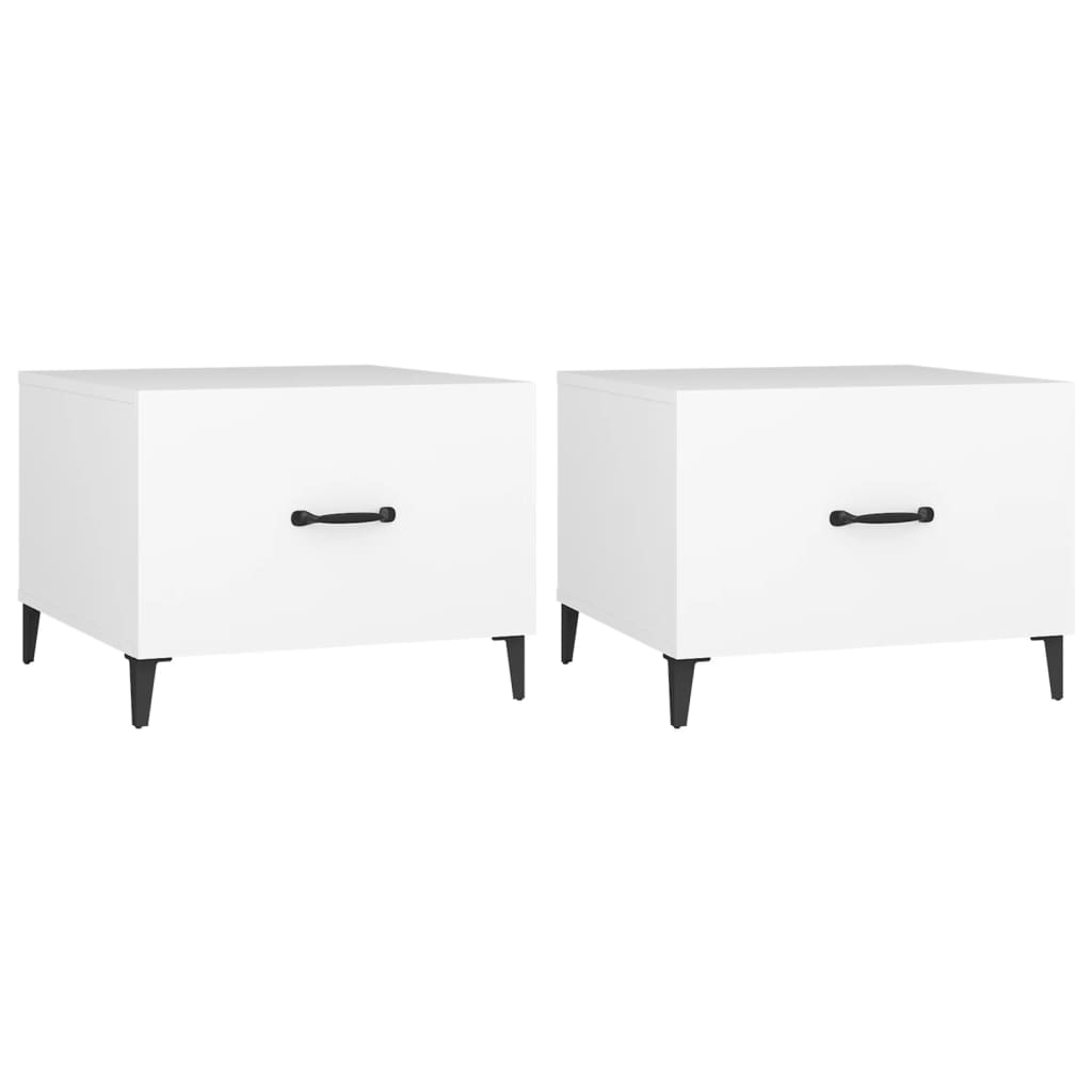 Tables basses avec pieds en métal 2 pcs Blanc 50x50x40 cm - XIOS
