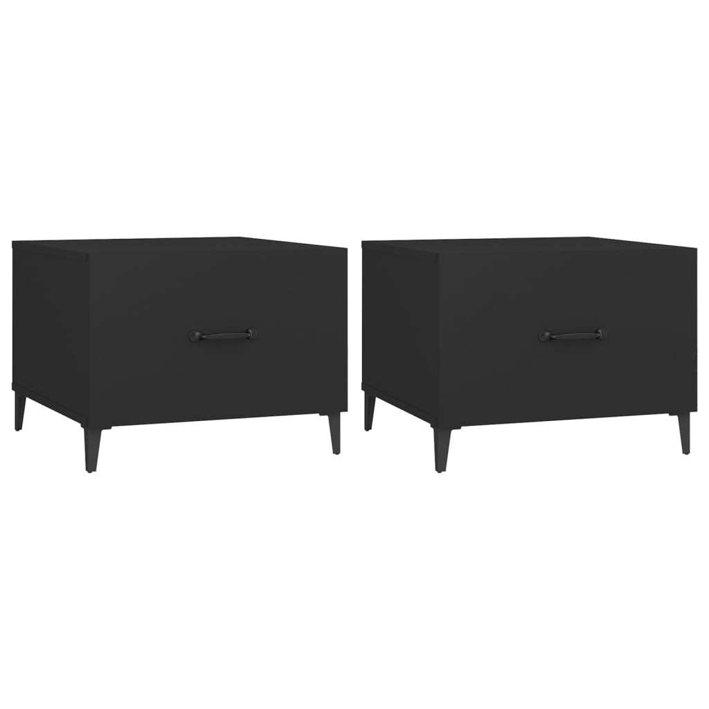 Tables basses avec pieds en métal 2 pcs Noir 50x50x40 cm - XIOS