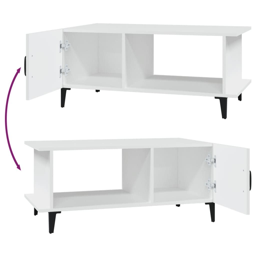 Table basse Blanc 90x50x40 cm Bois d'ingénierie - XIOS