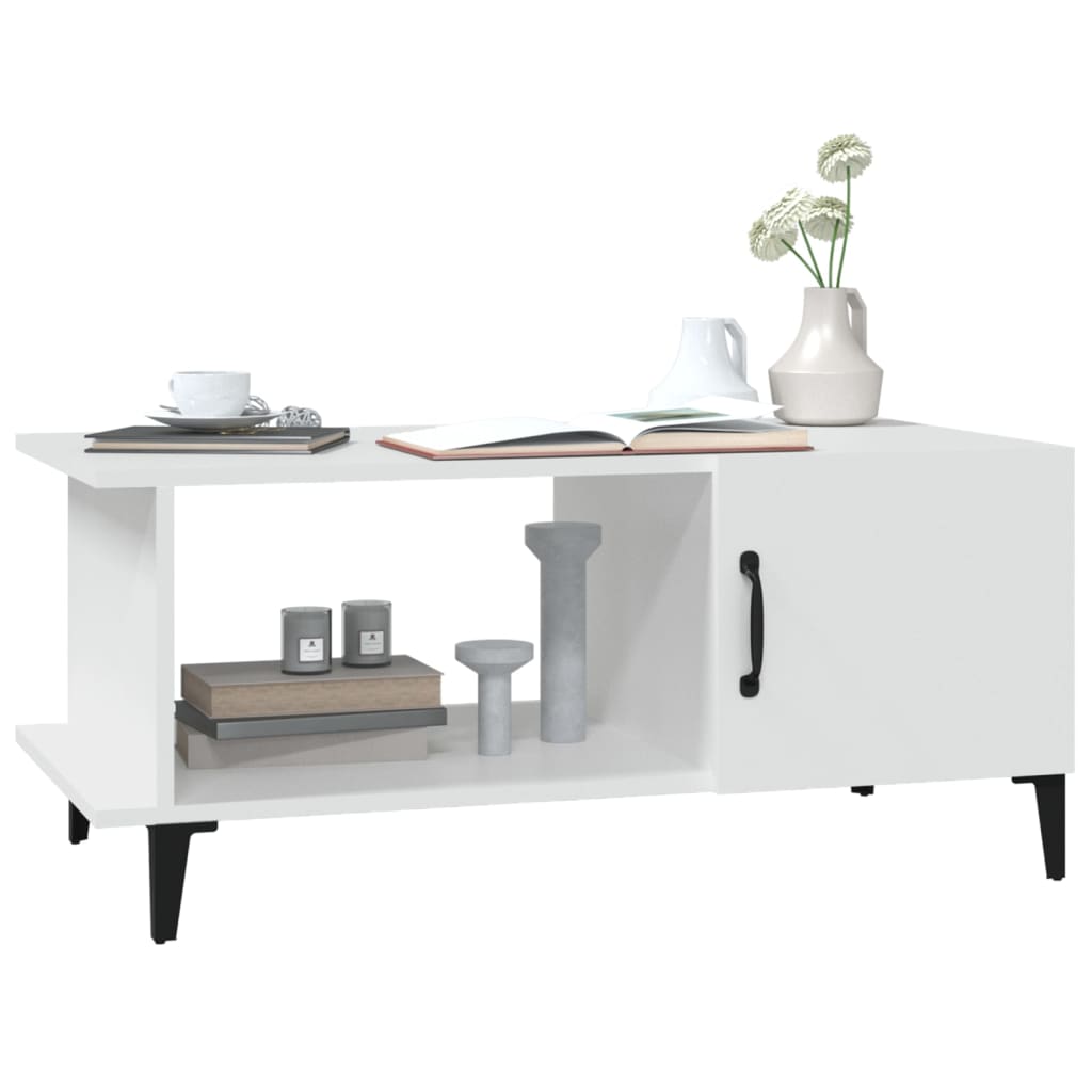 Table basse Blanc 90x50x40 cm Bois d'ingénierie - XIOS