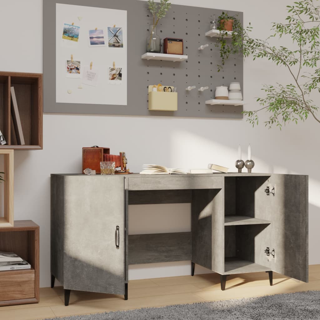 Bureau Gris béton 140x50x75 cm Bois d'ingénierie - XIOS