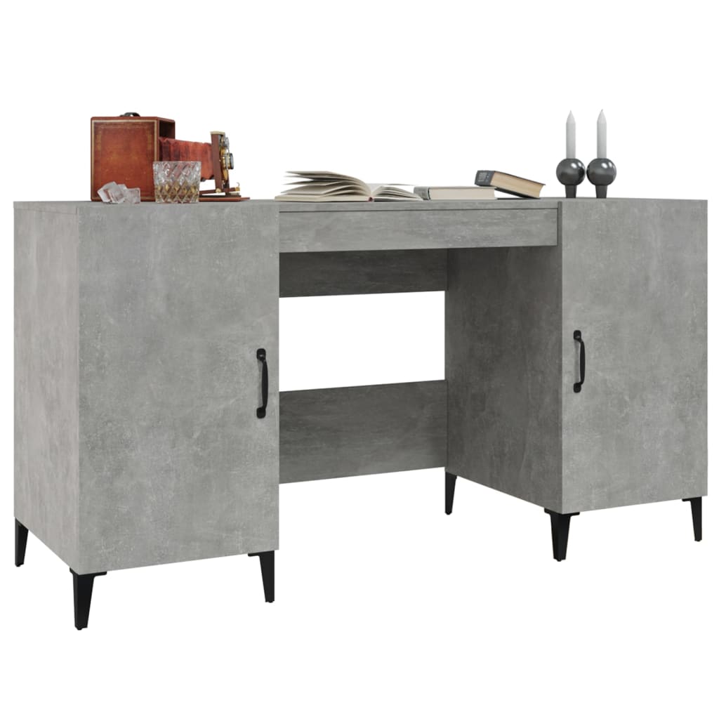 Bureau Gris béton 140x50x75 cm Bois d'ingénierie - XIOS