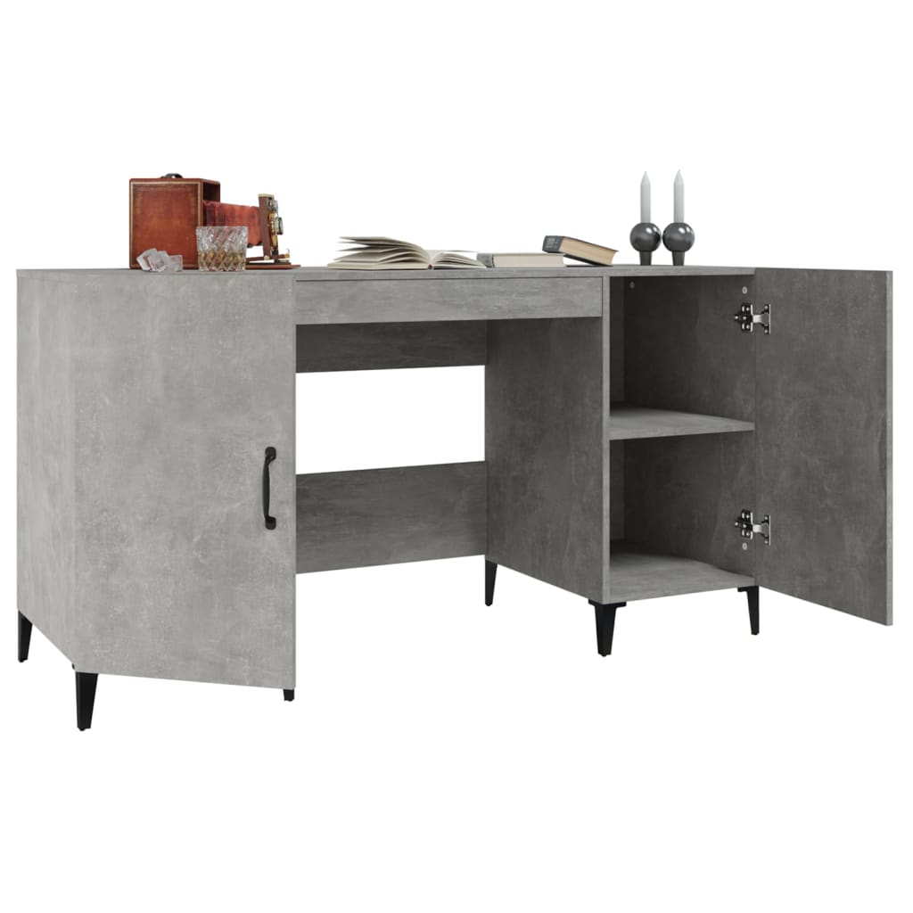 Bureau Gris béton 140x50x75 cm Bois d'ingénierie - XIOS