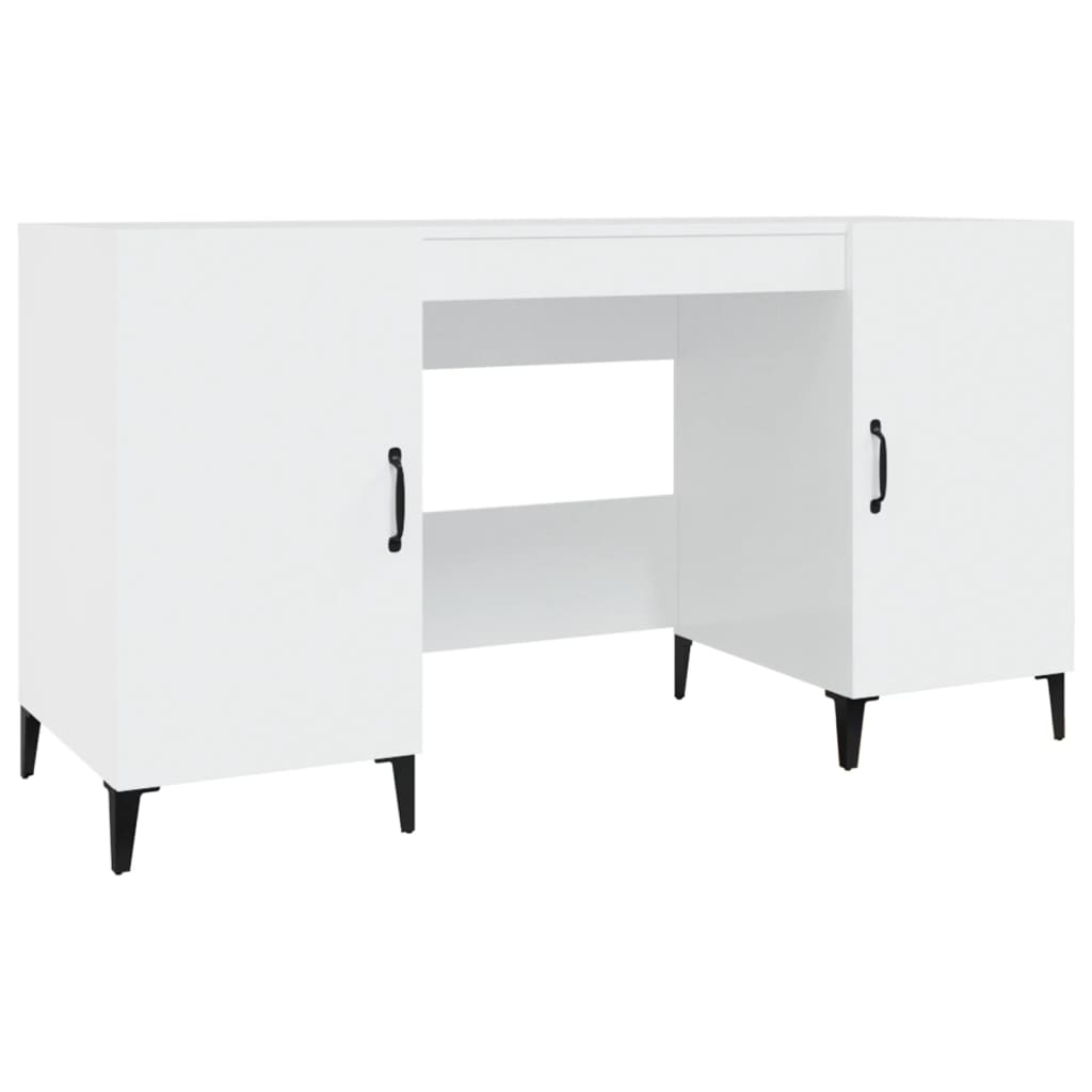 Bureau Blanc brillant 140x50x75 cm Bois d'ingénierie - XIOS