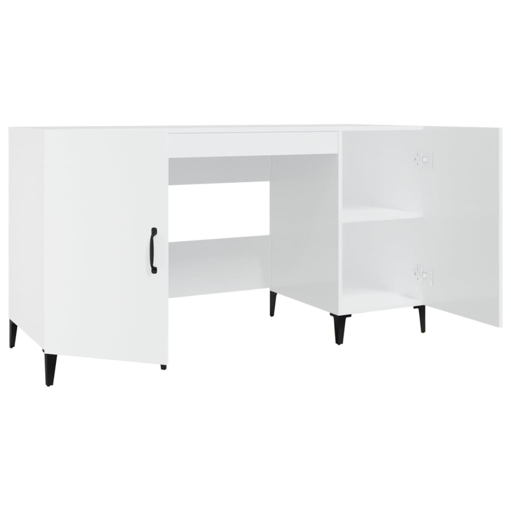 Bureau Blanc brillant 140x50x75 cm Bois d'ingénierie - XIOS