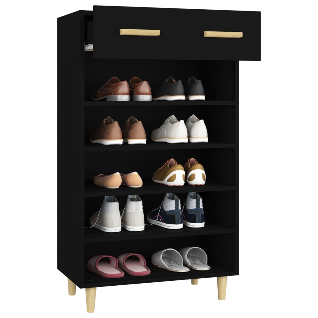 Armoire à chaussures Noir 60x35x105 cm Bois d'ingénierie - XIOS
