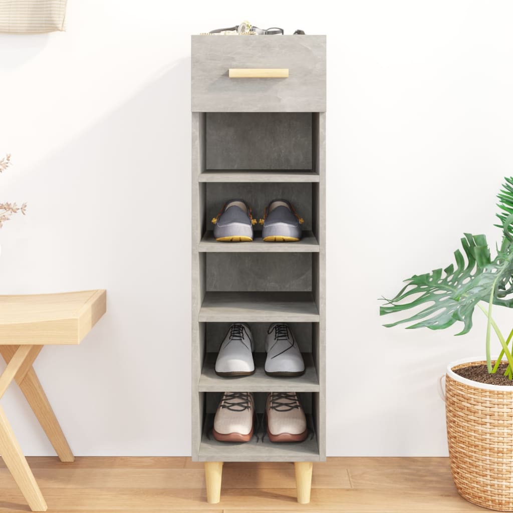 Armoire à chaussures Gris béton 30x35x105 cm Bois d'ingénierie - XIOS