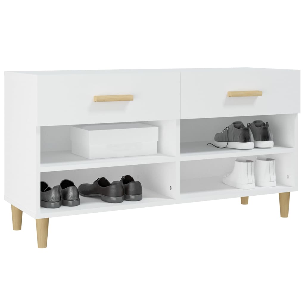 Armoire à chaussures Blanc 102x35x55 cm Bois d'ingénierie - XIOS