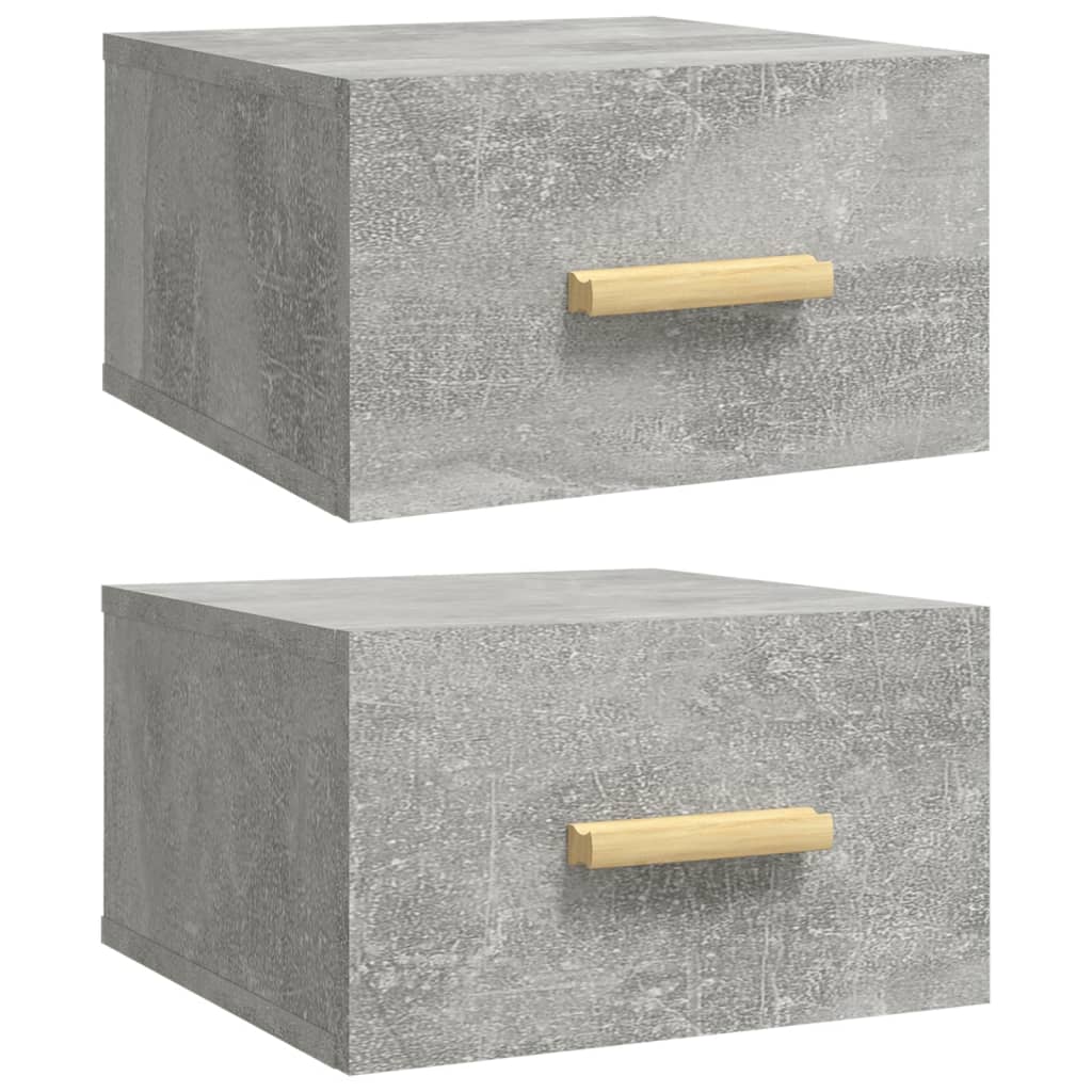 Tables de chevet murales 2 pcs gris béton 35x35x20 cm - XIOS