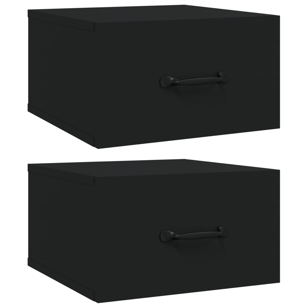 Tables de chevet murales 2 pcs Noir 35x35x20 cm - XIOS