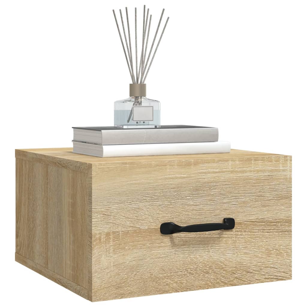 Table de chevet murale Chêne sonoma 35x35x20 cm - XIOS