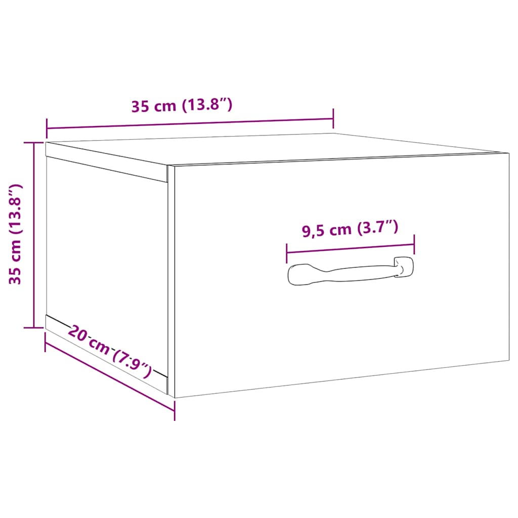 Tables de chevet murales 2 pcs Chêne sonoma 35x35x20 cm - XIOS
