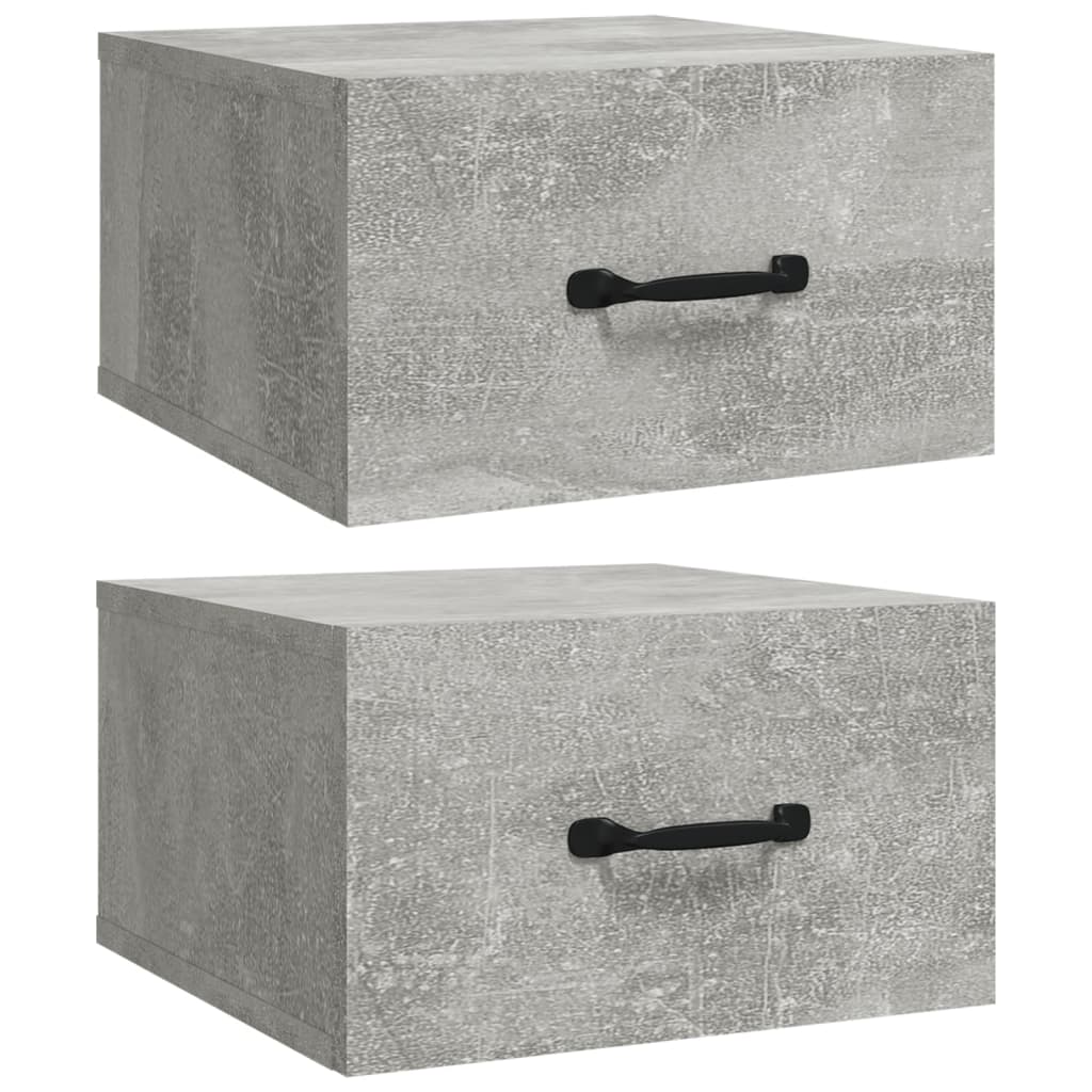 Tables de chevet murales 2 pcs Gris béton 35x35x20 cm - XIOS