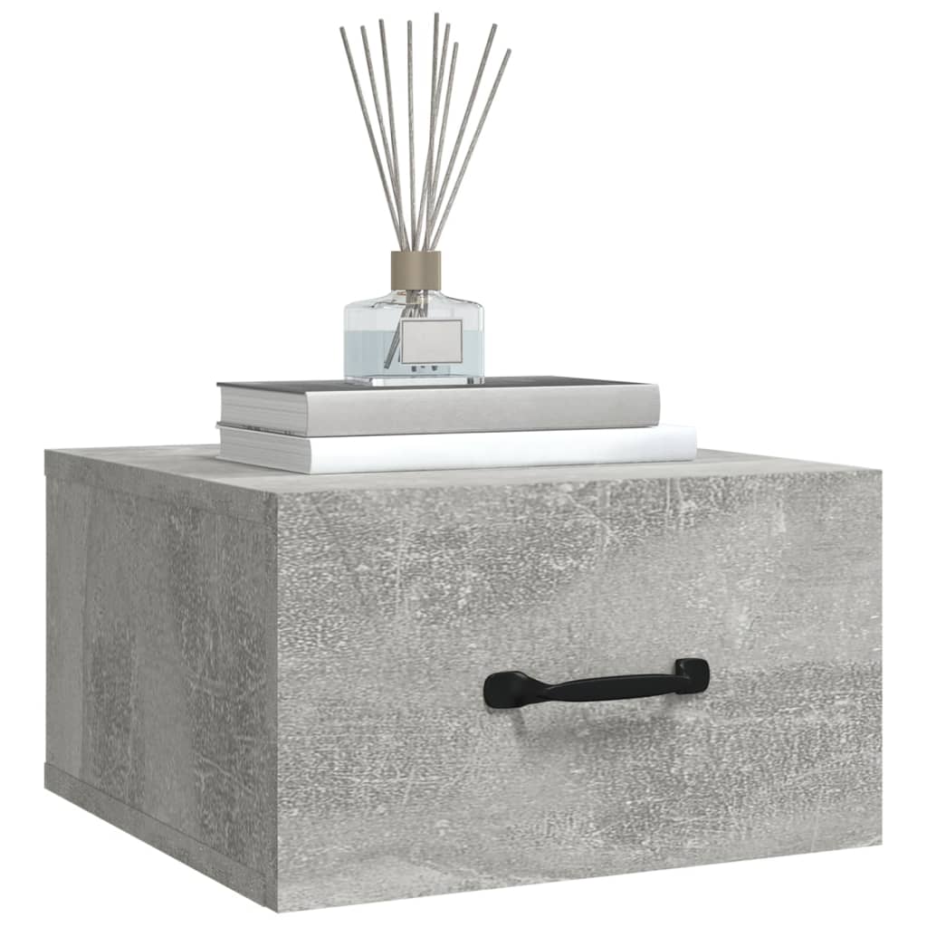 Tables de chevet murales 2 pcs Gris béton 35x35x20 cm - XIOS