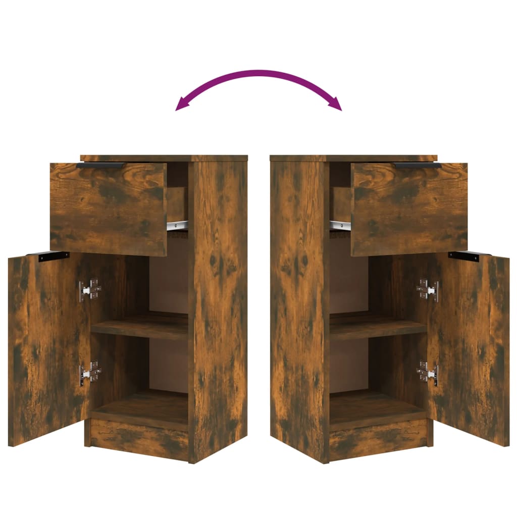 Buffets 2 pcs Chêne fumé 30x30x70 cm Bois d'ingénierie - XIOS