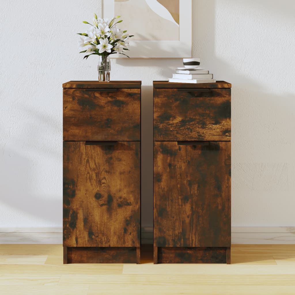 Buffets 2 pcs Chêne fumé 30x30x70 cm Bois d'ingénierie - XIOS