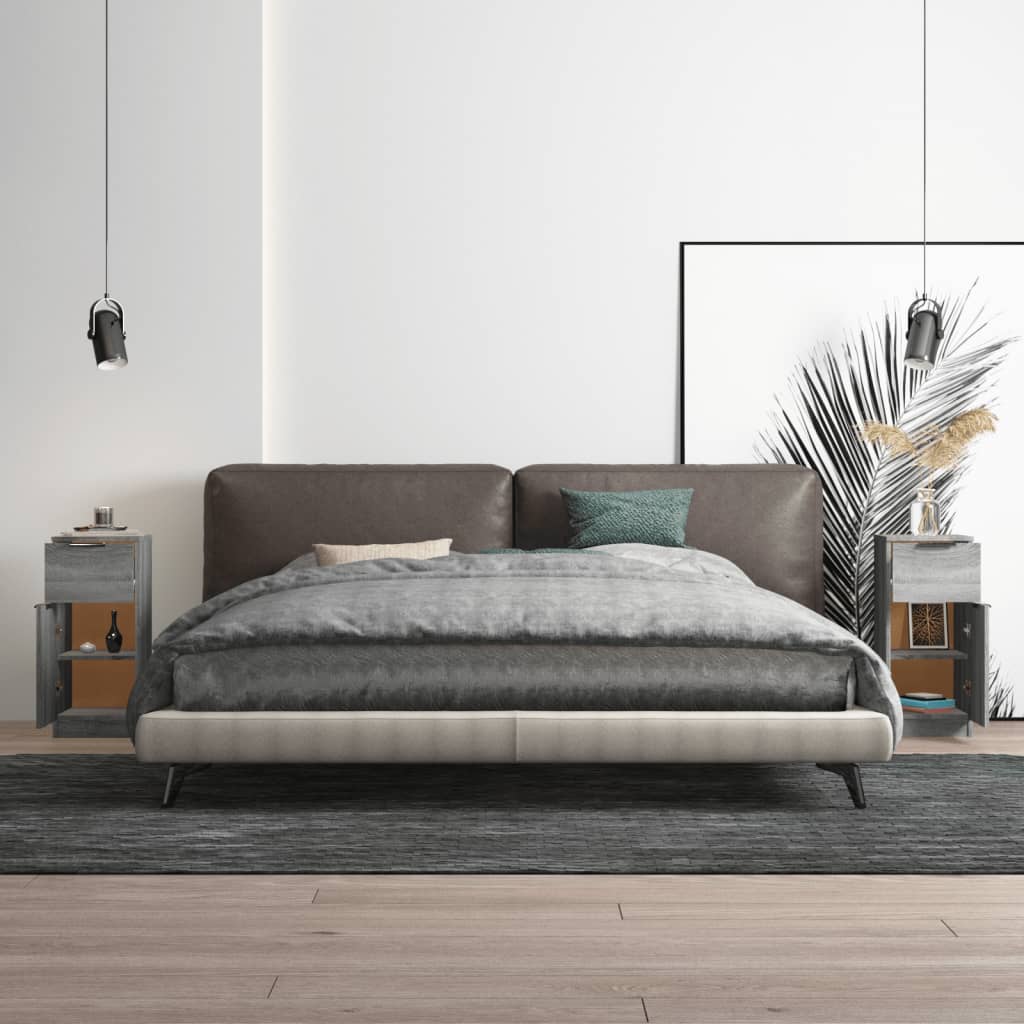 Buffets 2 pcs Sonoma gris 30x30x70 cm Bois d'ingénierie - XIOS