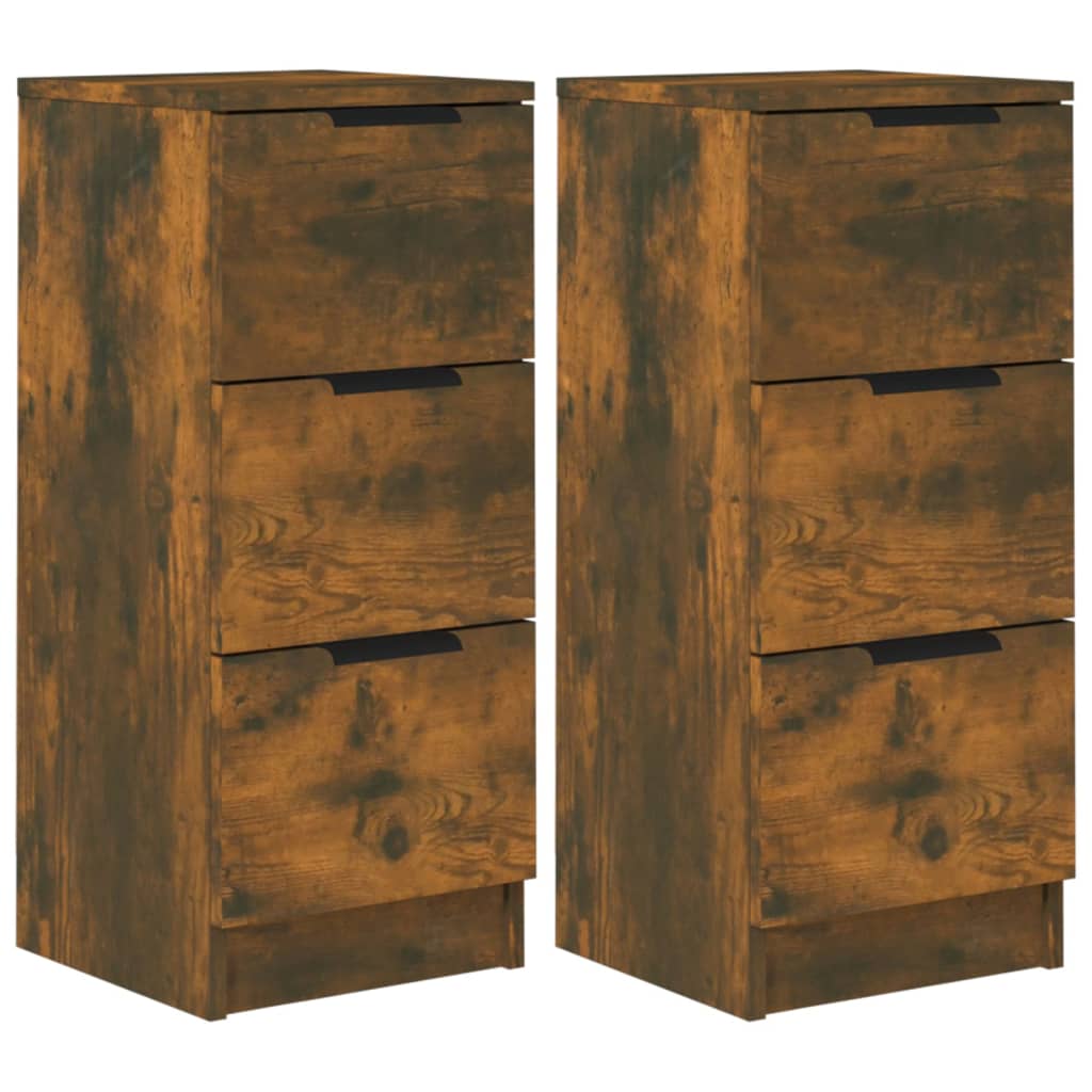 Buffets 2 pcs Chêne fumé 30x30x70 cm Bois d'ingénierie - XIOS