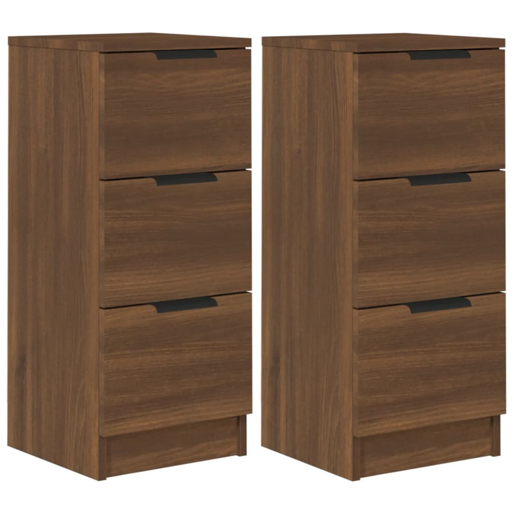 Buffets 2 pcs chêne marron 30x30x70 cm Bois d'ingénierie - XIOS