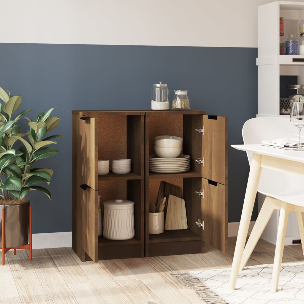 Buffets 2 pcs chêne marron 30x30x70 cm Bois d'ingénierie - XIOS