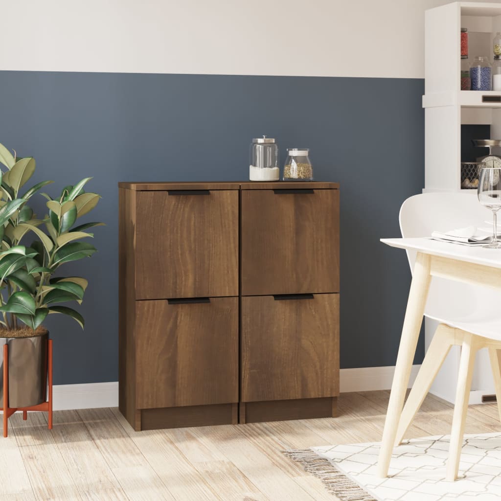 Buffets 2 pcs chêne marron 30x30x70 cm Bois d'ingénierie - XIOS