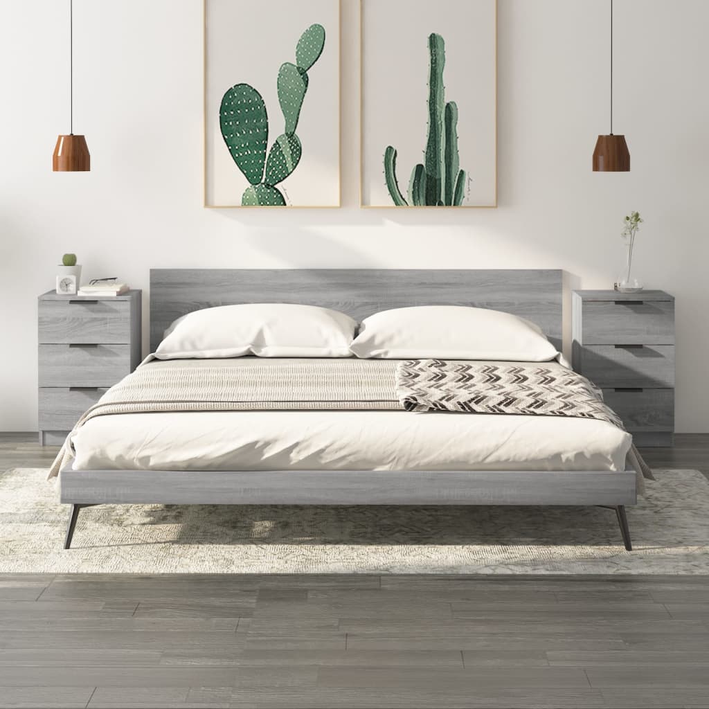 Tables de chevet 2 pcs Sonoma gris 40x36x65 cm - XIOS