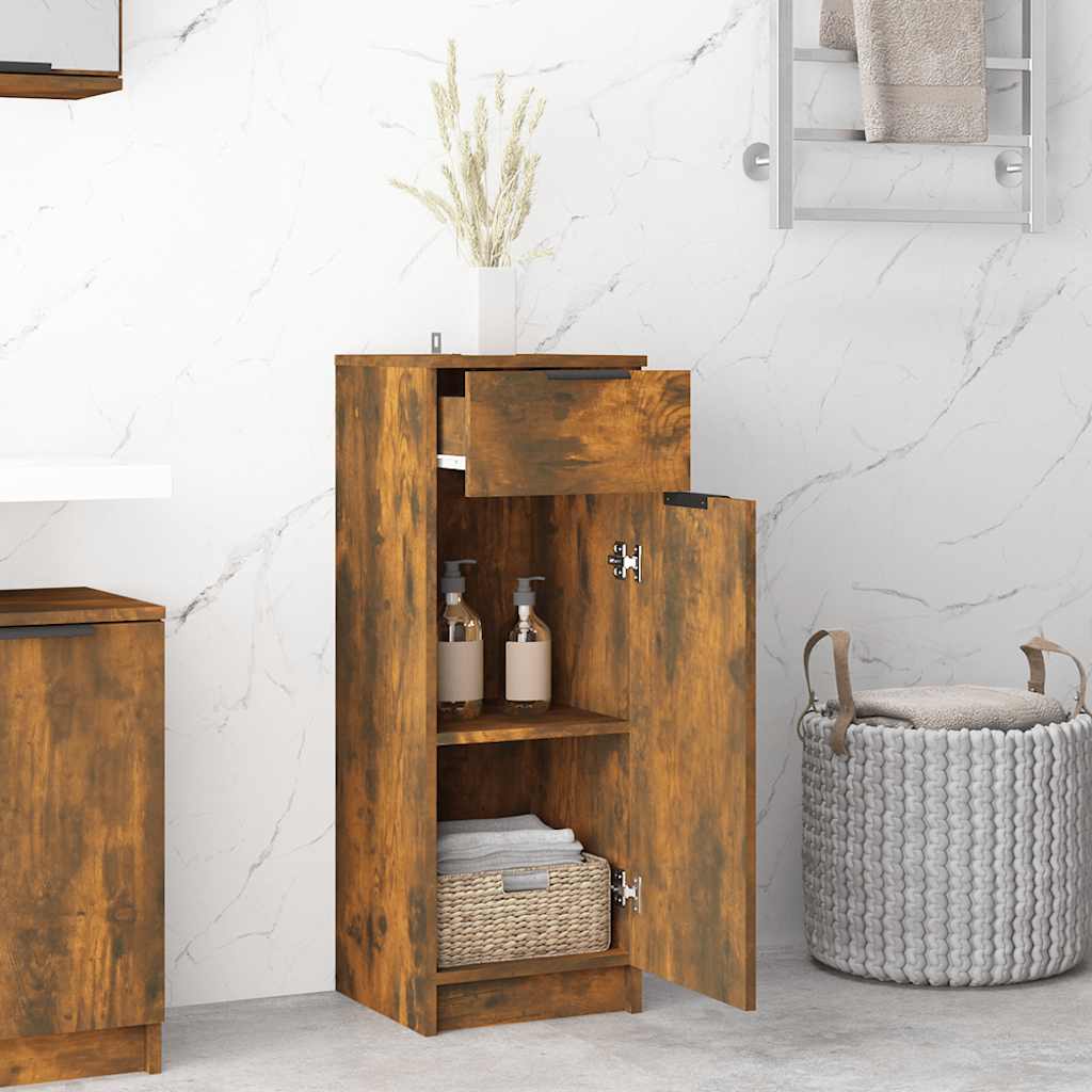 Armoire de bain Chêne fumé 32x34x90 cm Bois d'ingénierie - XIOS