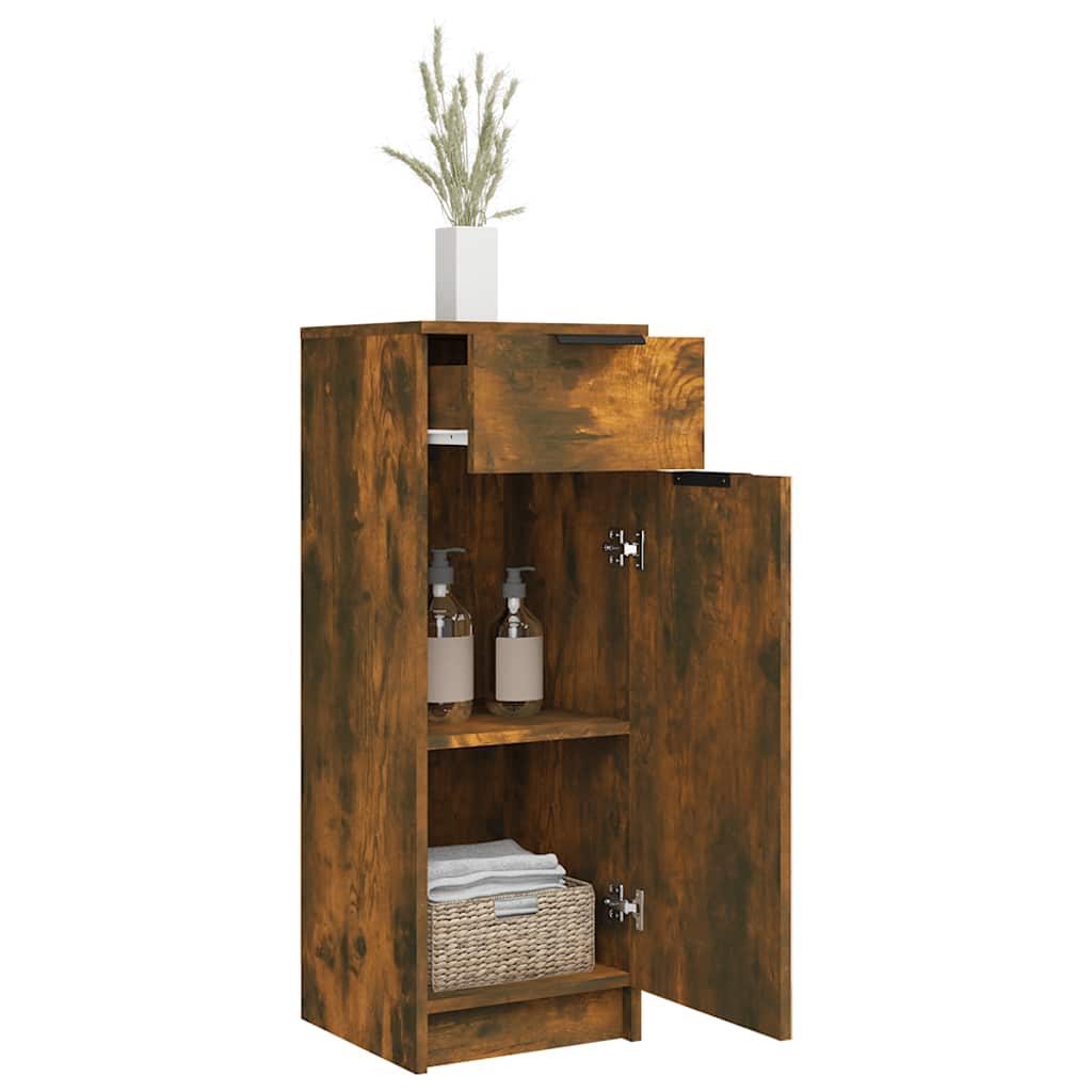 Armoire de bain Chêne fumé 32x34x90 cm Bois d'ingénierie - XIOS