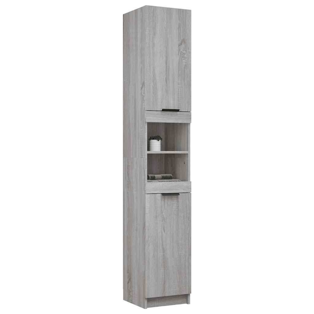 Armoire de bain Sonoma gris 32x34x188,5 cm Bois d'ingénierie - XIOS
