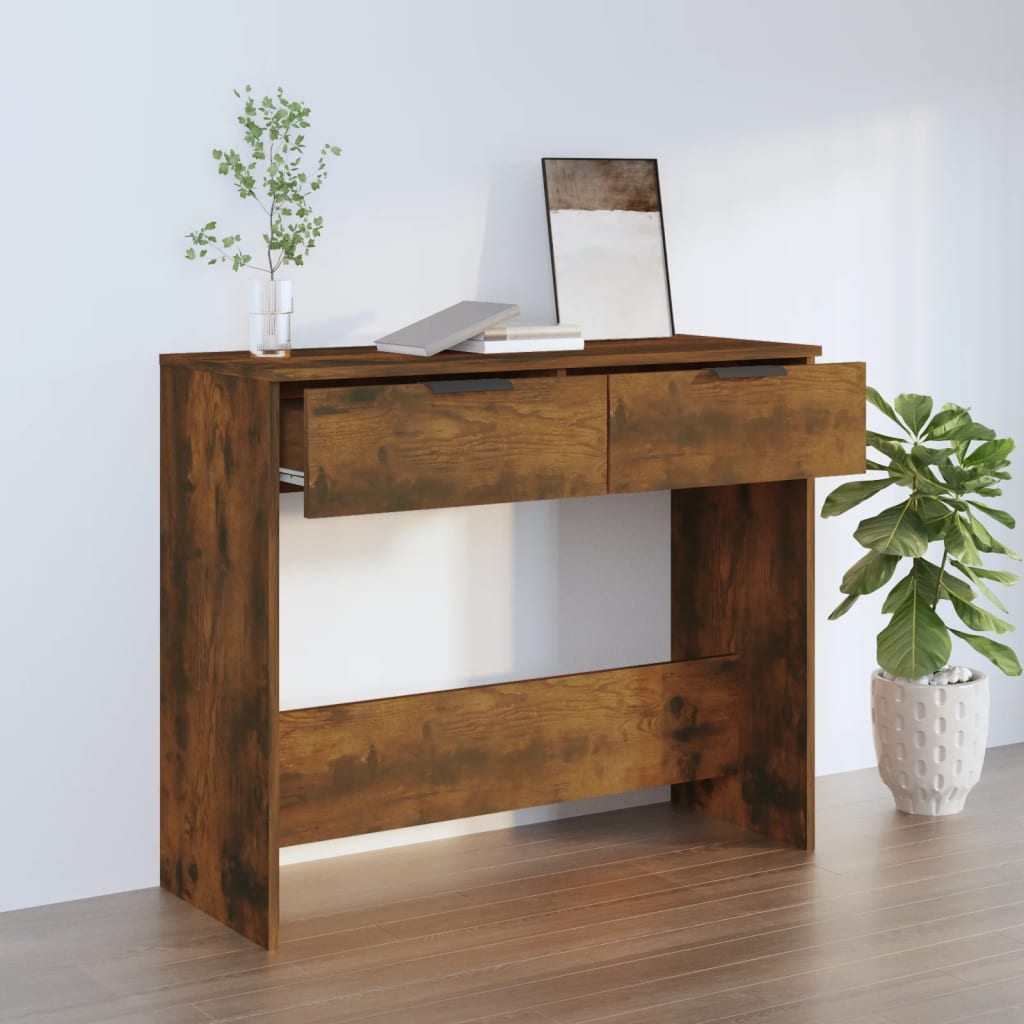 Table console Chêne fumé 90x36x75 cm Bois d'ingénierie - XIOS