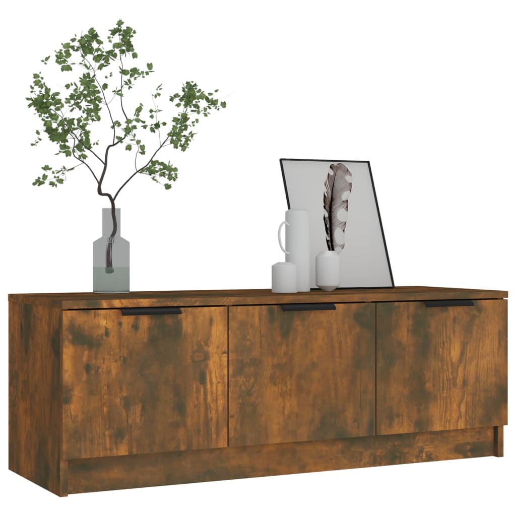 Meuble TV Chêne fumé 102x35x36,5 cm Bois d'ingénierie - XIOS