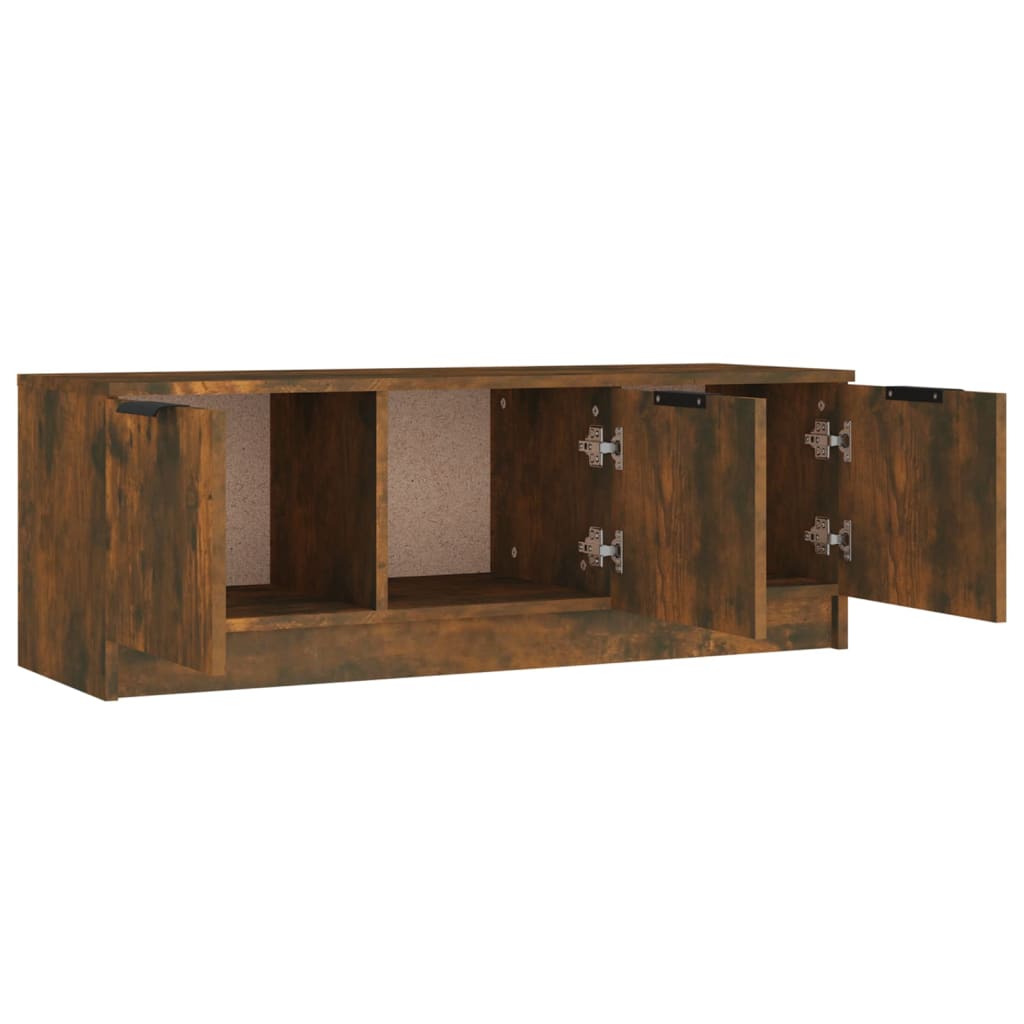Meuble TV Chêne fumé 102x35x36,5 cm Bois d'ingénierie - XIOS