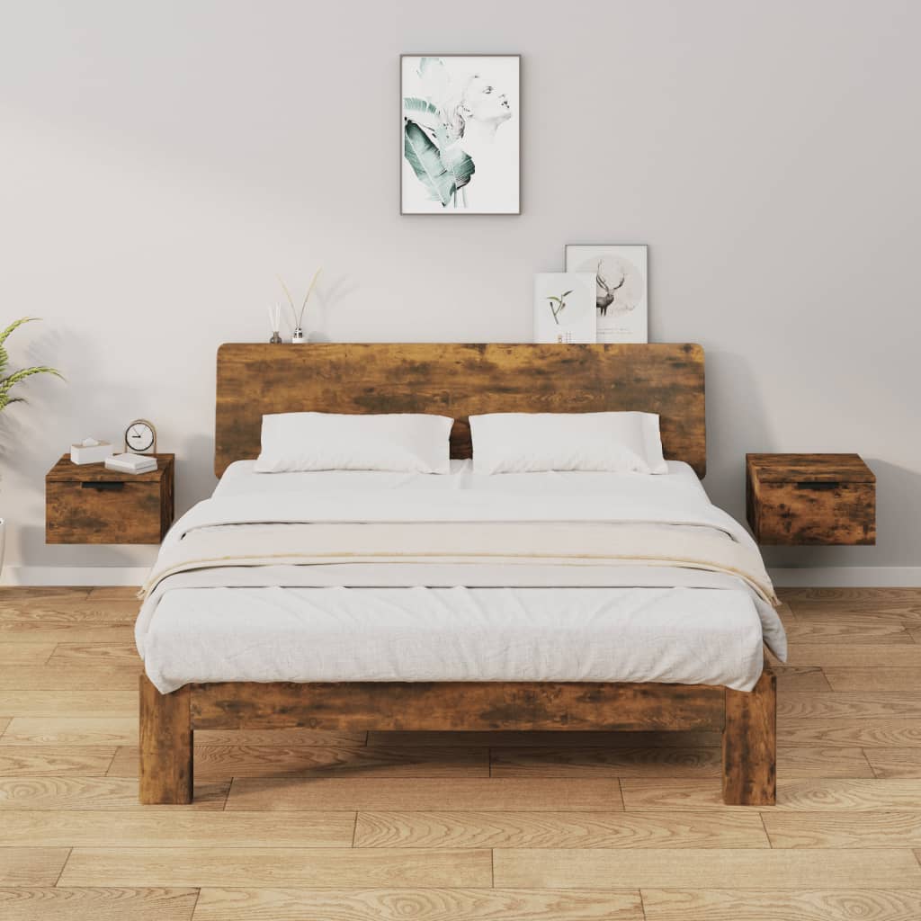 Tables de chevet murales 2 pcs Chêne fumé 34x30x20 cm - XIOS