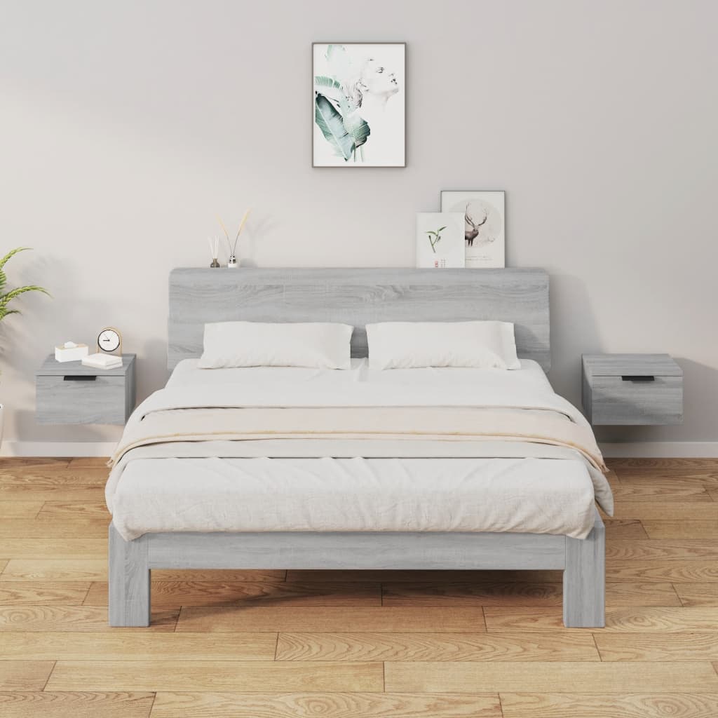 Tables de chevet murales 2 pcs Sonoma gris 34x30x20 cm - XIOS